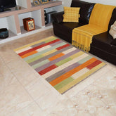 Flat Weave Kilim Antique Navaho Vintage handmade Modern Kilim Beige Gray Hand-Woven Rectangle 100% Wool Area Rug 3x5